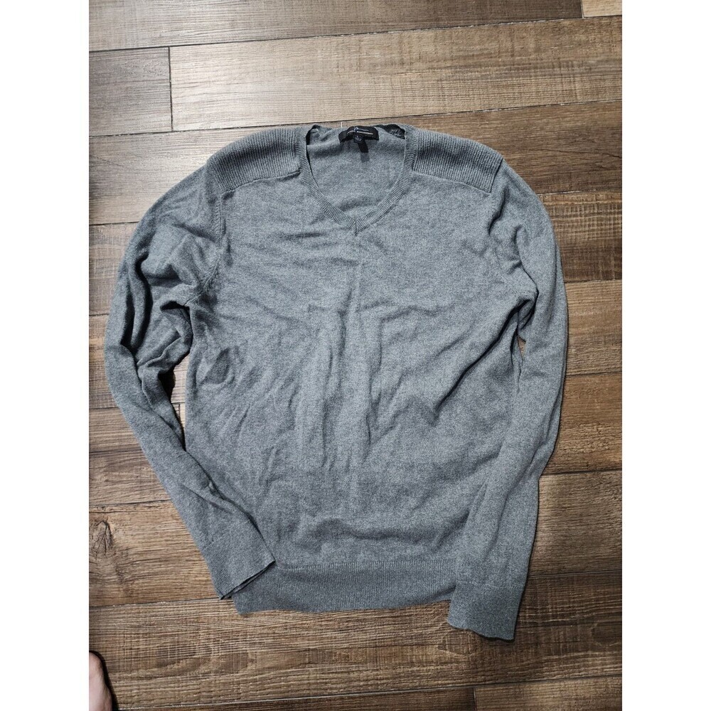 Marc Anthony Sweater Mens Large Gray Knit Cotton Wool Blend